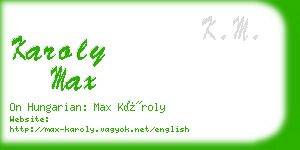 karoly max business card